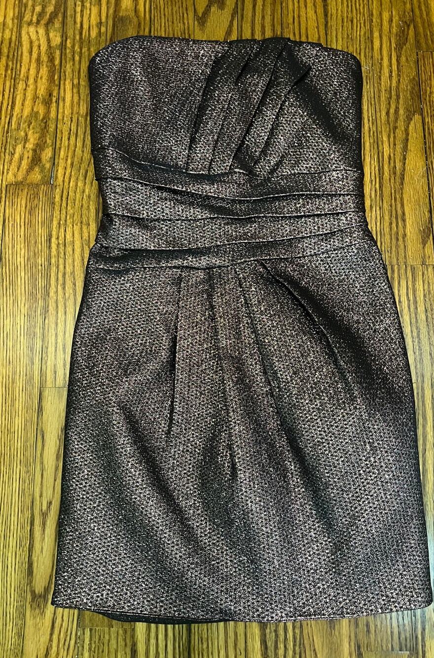 RAMY BROOK Bronze Avril Metallic Mini Dress 0